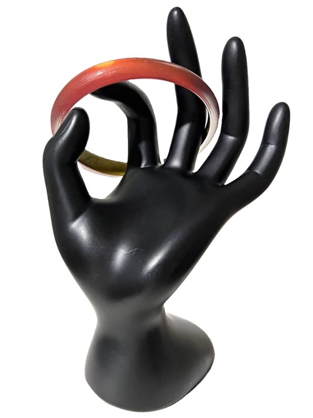 Alexis Bittar • Signed Metallic Orange Lucite Bangle Bracelet Skinny Size 8